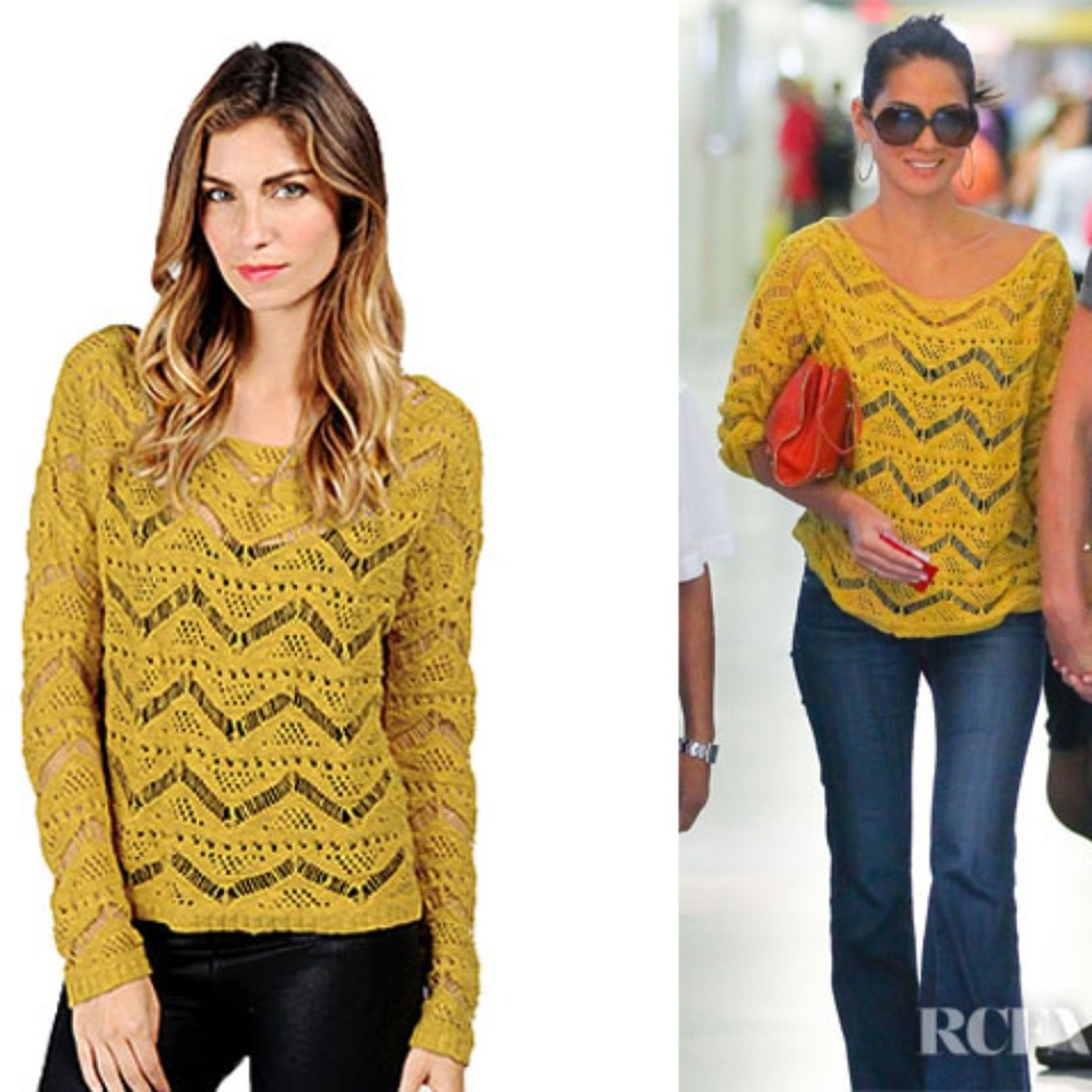 Ella Moss | Yellow Kasia Crocheted Sweater